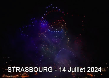 Spectacle de 400 drones lumineux à Strasbourg le 14 juillet 2024